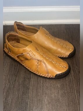 Men's Ceku Casual Slip-On Leather Shoes in Tan